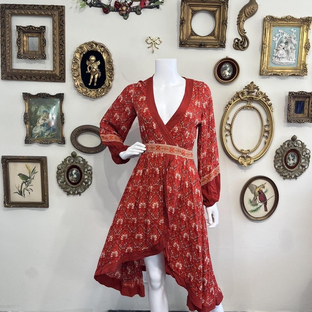 Spell & The Gypsy Collective Jewel Soiree Dress in Copper Boho Floral - Picture 2 of 9